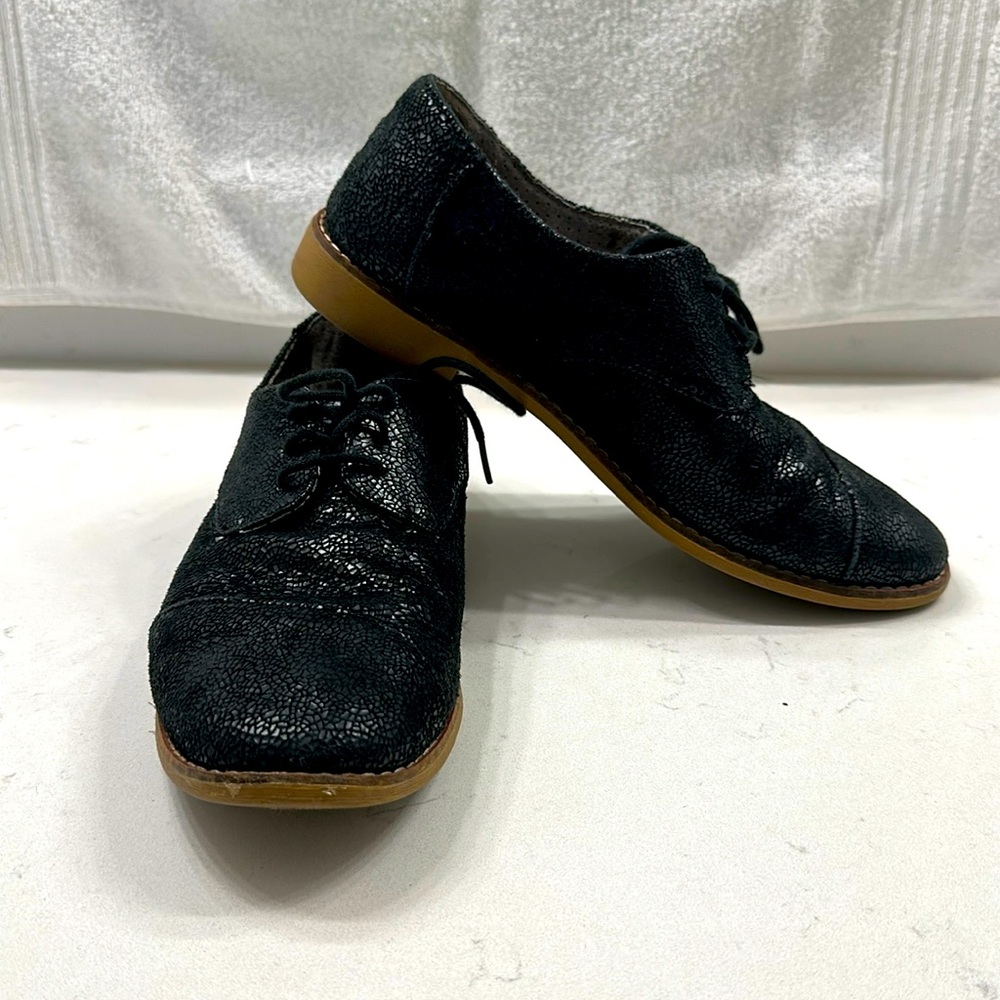 Toms Lace Up Leather Shimmer Shoes Size 9